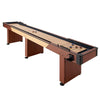 VEVOR 12 ft Shuffleboard Table, 2 in 1 Shuffleboard and Bowling Combo Set, Shuffle Board with Rustic Wood Finish, Scratch-Resistant Playfield, 8 Pucks, Bowling Set, Wax, Brush, for Family Game Room