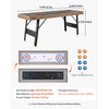 VEVOR 7 ft Shuffleboard Table, 2 in 1 Shuffleboard and Tabletop Curling Combo Game, Compact Shuffle Board with Smooth Surface, Folding Legs, 8 Pucks, Easy to Disassemble and Move, for Family Game Room