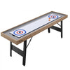 VEVOR 7 ft Shuffleboard Table, 2 in 1 Shuffleboard and Tabletop Curling Combo Game, Compact Shuffle Board with Smooth Surface, Folding Legs, 8 Pucks, Easy to Disassemble and Move, for Family Game Room