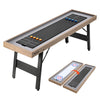 VEVOR 7 ft Shuffleboard Table, 2 in 1 Shuffleboard and Tabletop Curling Combo Game, Compact Shuffle Board with Smooth Surface, Folding Legs, 8 Pucks, Easy to Disassemble and Move, for Family Game Room