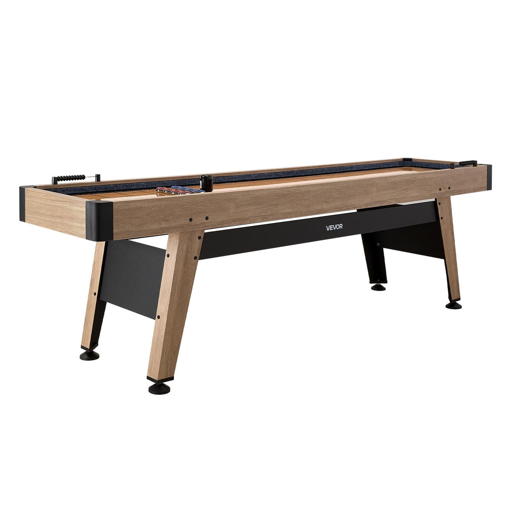 VEVOR 9 ft Shuffleboard Table, Scratch-Resistant Playfield for Smooth, Fast Puck Action, Pedestal Legs with Levelers for Optimum Stability, Shuffle Board w/ 8 Pucks, Wax, Brush, for Family Game Room