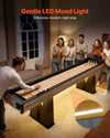 VEVOR 9 ft LED Shuffleboard Table, 2 in 1 Shuffleboard and Bowling Combo Set, Shuffle Board with Light‑Up Rails, Scratch-Resistant Playfield, 8 Pucks, Bowling Set, Wax, Brush, for Family Game Room