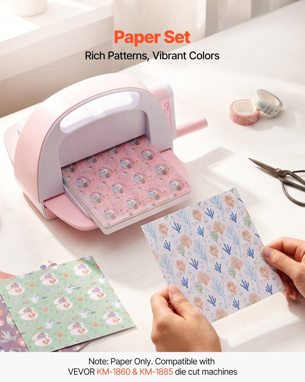 VEVOR Scrapbook Paper, 72 Sheets, 6 x 6 in Mixed Special Paper for VEVOR Die Cutting and Embossing Machine, Vibrant Color, Patterned Design for Decorations, Scrapbooking, Card Making, and DIY Crafting