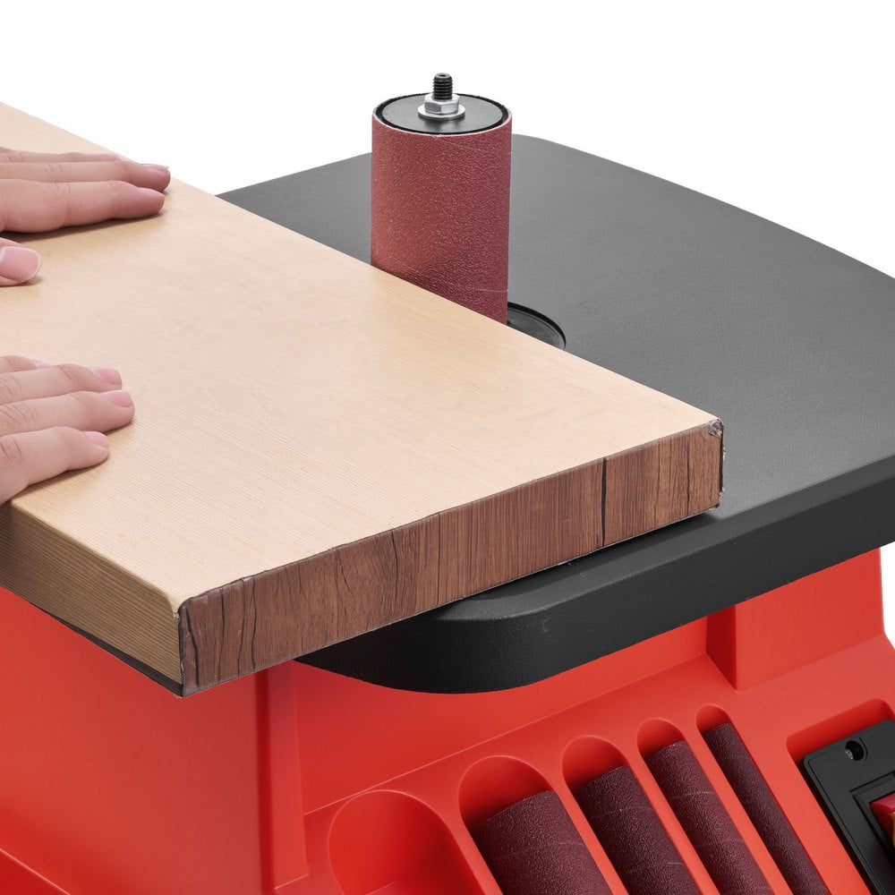 VEVOR Oscillating Spindle Sander, 2400RPM Benchtop Spindle Sander with 6 Sleeves (1/2"-3"), 5/8" Stroke, 15.6" x 11.6" Cast Iron Worktable for Furniture Finishing, Crafts Sanding, DIY Woodworking