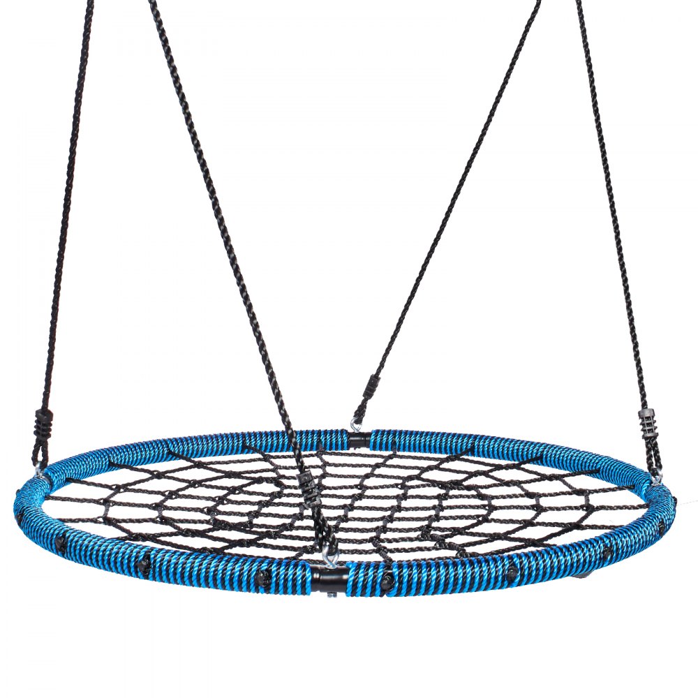 VEVOR Spider Web Saucer Swing, 40 Inch Round Swings for Kids Outdoor, 750lbs Weight Capacity Saucer Tree Swing, Stable Woven Rope Swing Seat with Tree Hanging Straps and Adjustable Multi-Strand Ropes