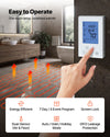 Programmable thermostat control features for radiant floor heating