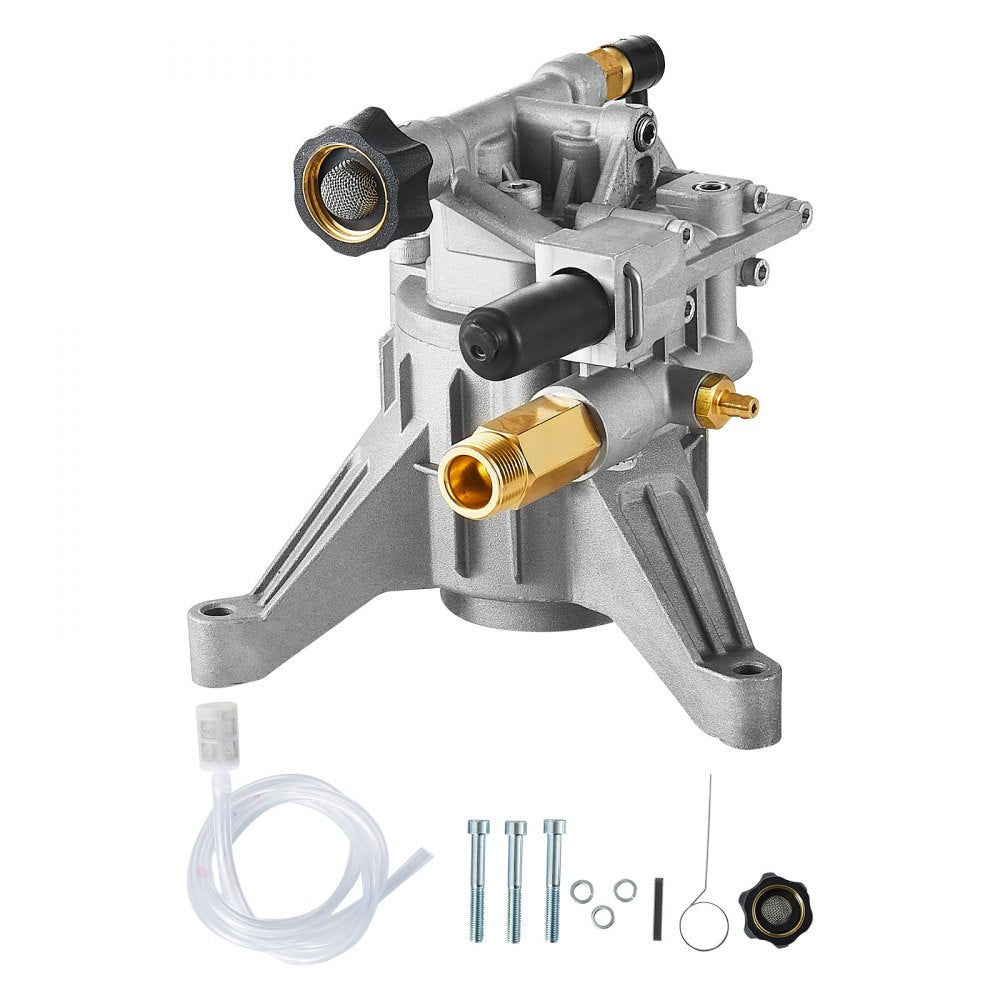 VEVOR Pressure Washer Pump, 7/8" Shaft Vertical, 2400 PSI, 2.5 GPM, Replacement Power Washer Pumps Kit with Hardware and Siphon Tube, Compatible with RYOBI, Honda, PowerStroke, Briggs and Stratton