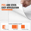 VEVOR Self Adhesive Vinyl Floor Tiles 390 x 23.6 inch, 1.5mm Thick Peel & Stick, White Marble Texture DIY Flooring for Kitchen, Dining Room, Bedrooms & Bathrooms, Easy for Home Decor