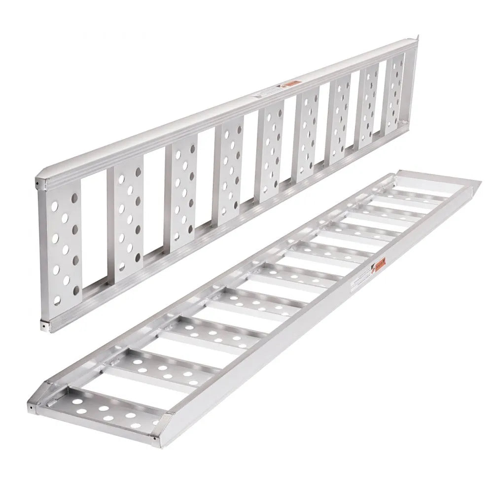 VEVOR Aluminum Ramps, 1250lbs, Straight Ramp with Treads and Load Straps, Portable Loading Ramp for Motorcycles, ATVs, Trucks, Lawn Mower, Dirt Bike, Garden Tractor, 78"L x 12"W, 2Pcs