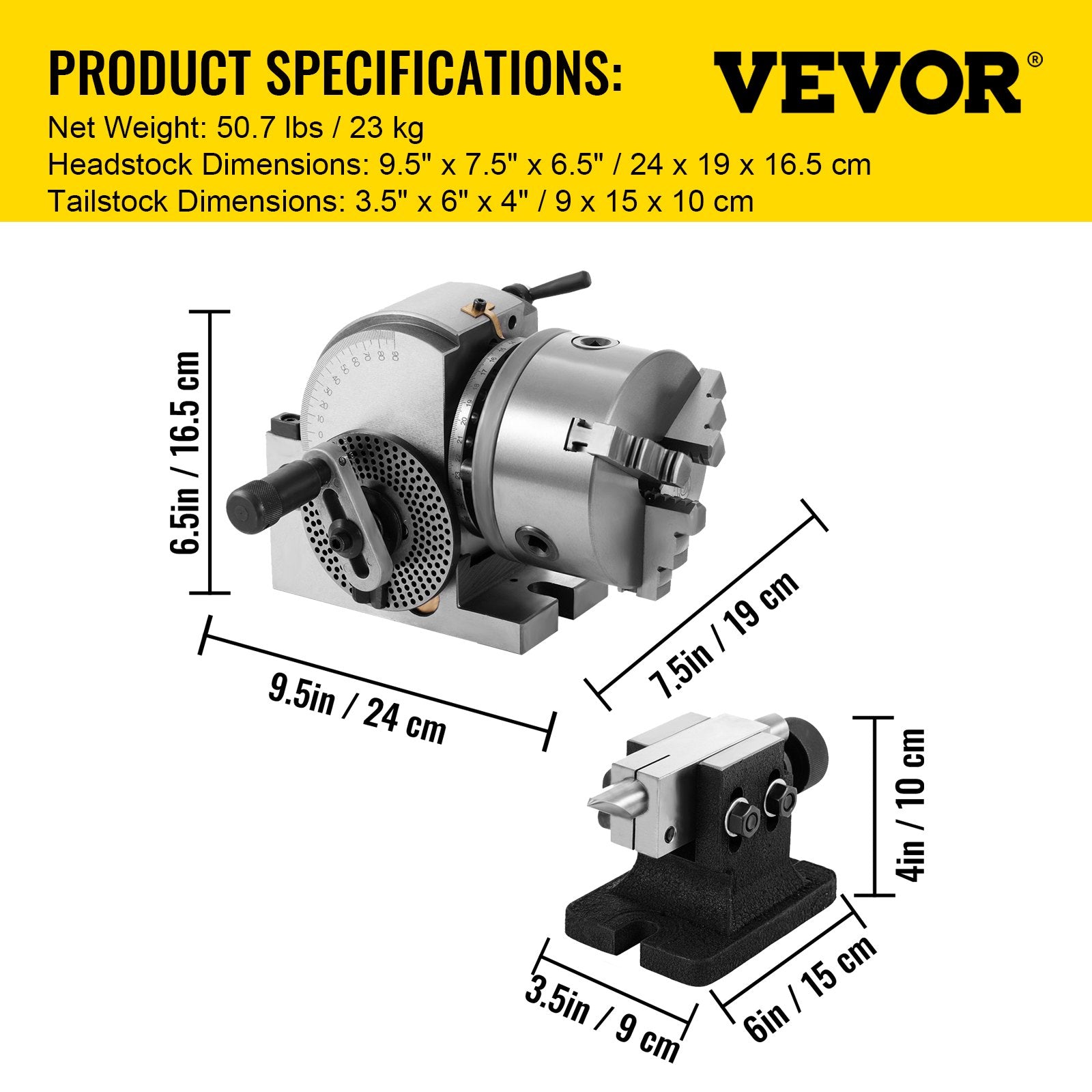 n0n0　0710 Vevor Dividing Head BS-0 5-Inch 3 Jaw Chuck for Milling