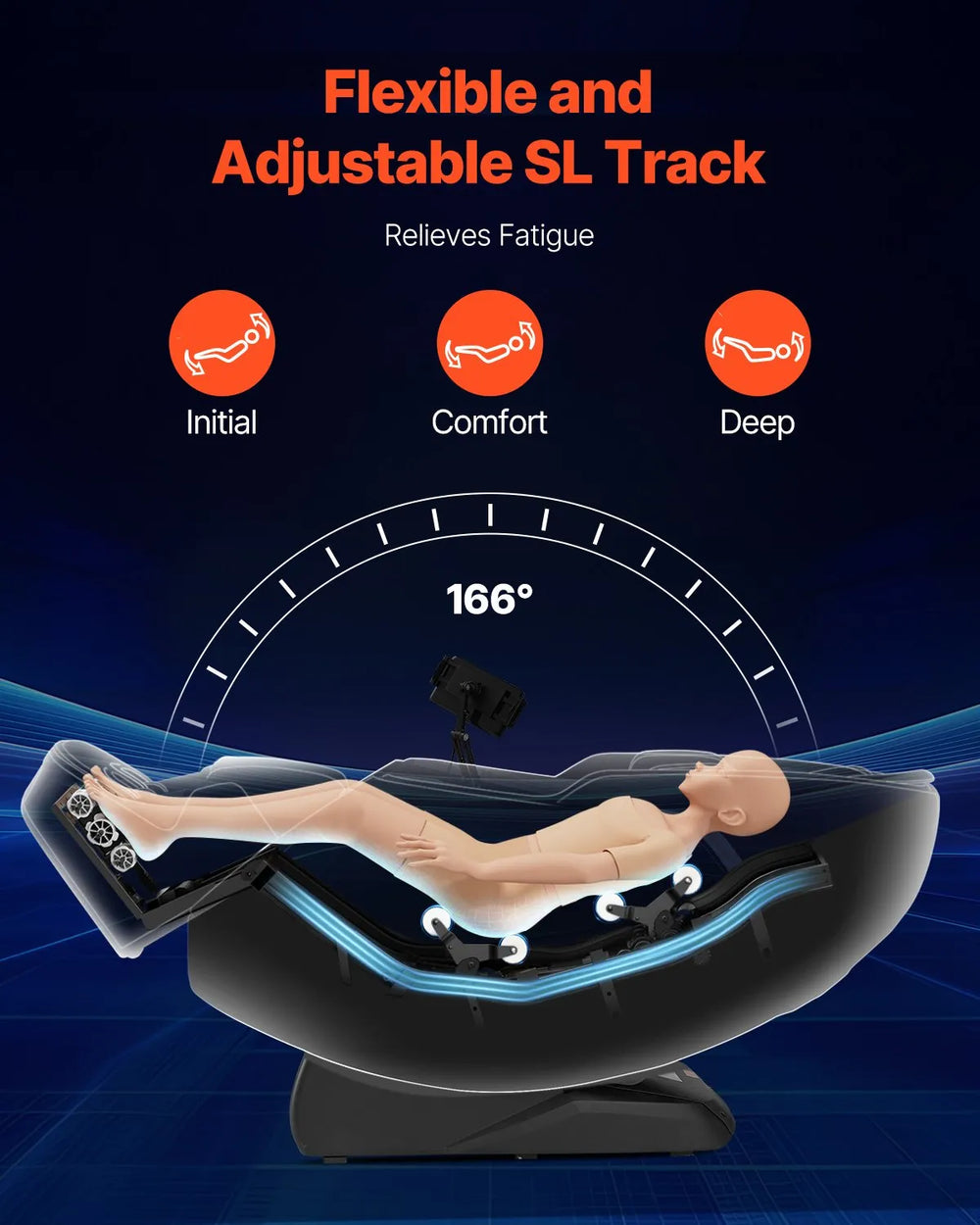 Vevor Full Body Massage Chair Dual Core 3D/4D with Extended SL Track Voice Control New