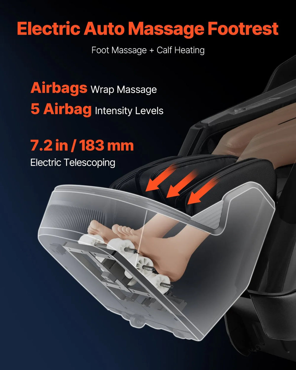 Vevor Full Body Massage Chair Dual Core 3D/4D with Extended SL Track Voice Control New