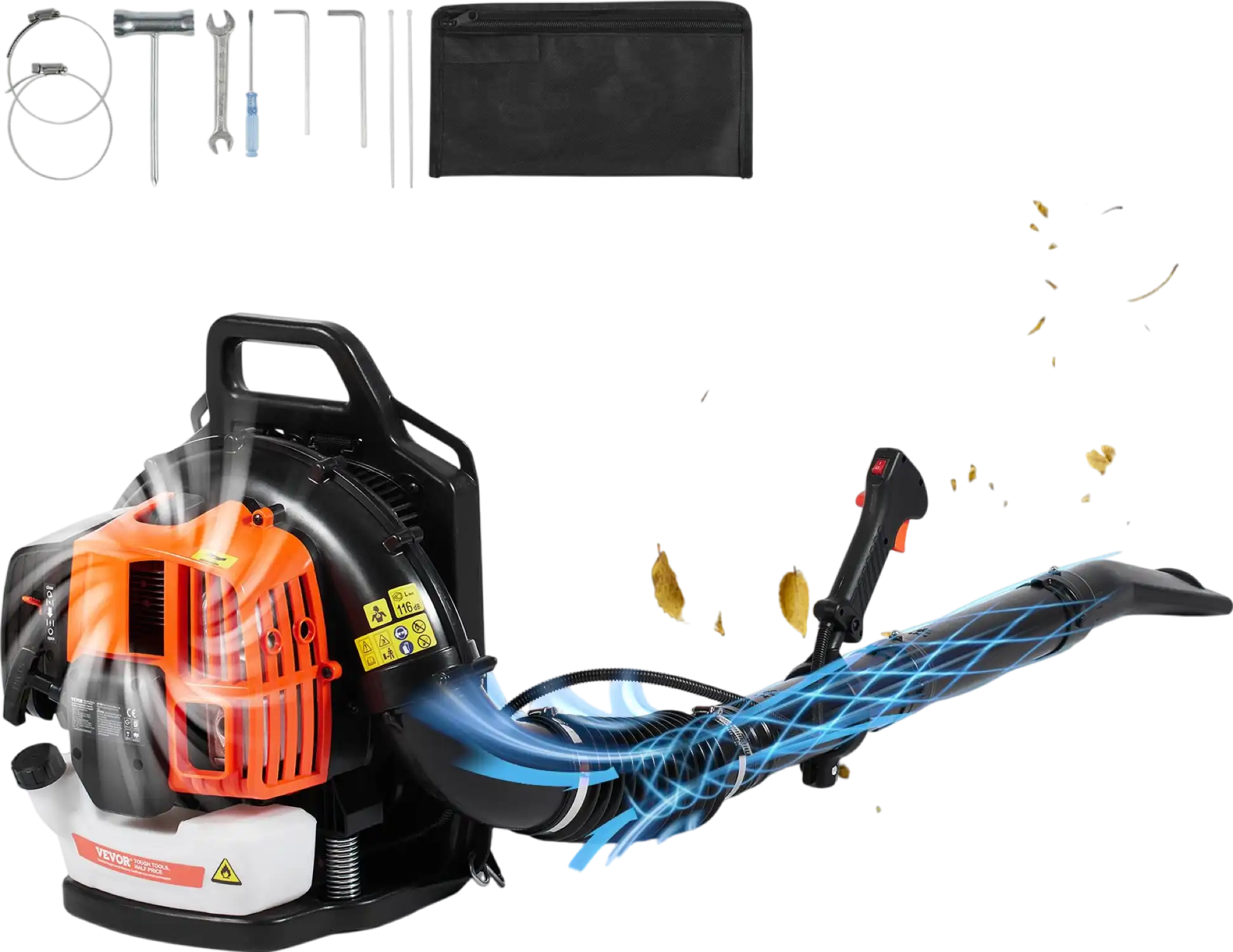 Vevor Backpack Leaf Blower 63cc 2-Cycle Gas Powered 1110 CFM New