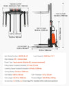 Vevor Pallet Stacker Semi-Electric 98" Lift 3300 lbs Adjustable Forks Straddle Legs New