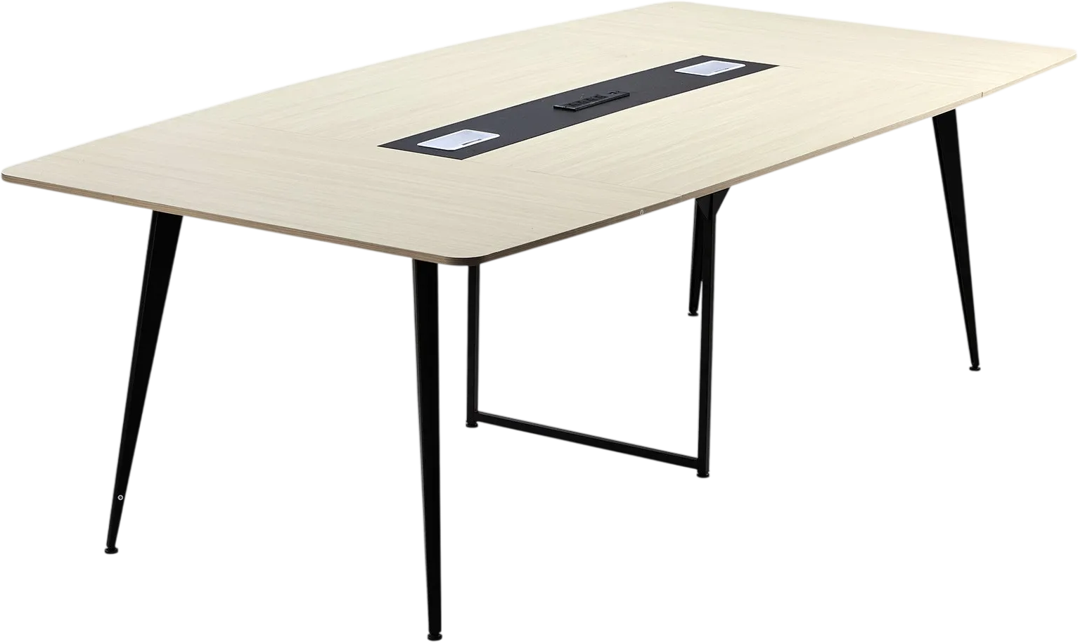 Vevor Conference Table 8 ft. Boat Shaped with Charging Station 10 Person Capacity New
