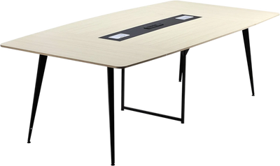 Vevor Conference Table 8 ft. Boat Shaped with Charging Station 10 Person Capacity New