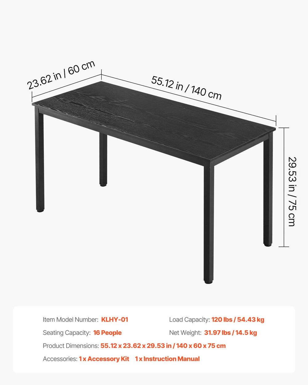 Vevor Conference Table 6-Piece Desk Set with Customizable Layout New