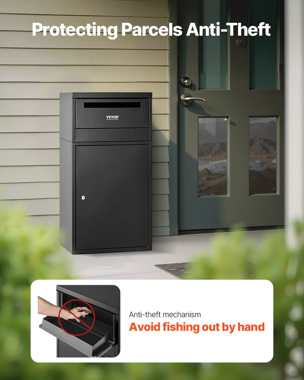 Vevor Package Delivery Box 36" Anti-Theft Lockable Parcel Drop Box New