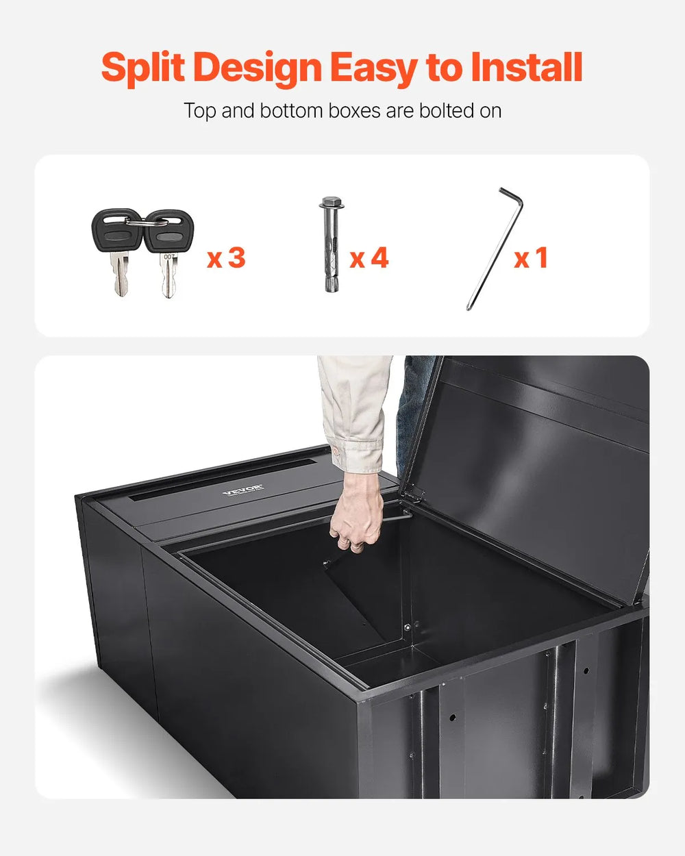 Vevor Package Delivery Box 36" Anti-Theft Lockable Parcel Drop Box New