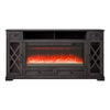 Vevor TV Stand 80" Cabinet with 42" Electric Fireplace 20 LED Lights Remote Control New