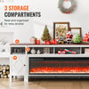 Vevor TV Stand 90" Cabinet with 60" Electric Fireplace 20 LED Lights Remote Control New
