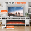 Vevor TV Stand 90" Cabinet with 60" Electric Fireplace 20 LED Lights Remote Control New