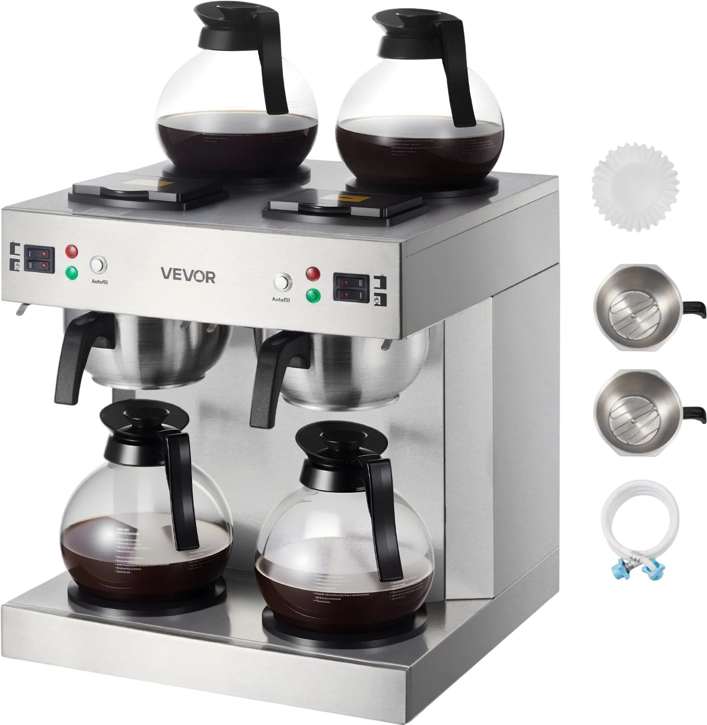 Vevor Commercial Drip Coffee Maker 24 Cups with 4 Glass Carafes Warmer Plates New