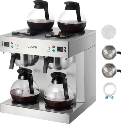 Vevor Commercial Drip Coffee Maker 24 Cups with 4 Glass Carafes Warmer Plates New