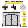 Vevor Fireplace Screen 44" x 33" Double Door Iron Freestanding Spark Guard with Accessories New