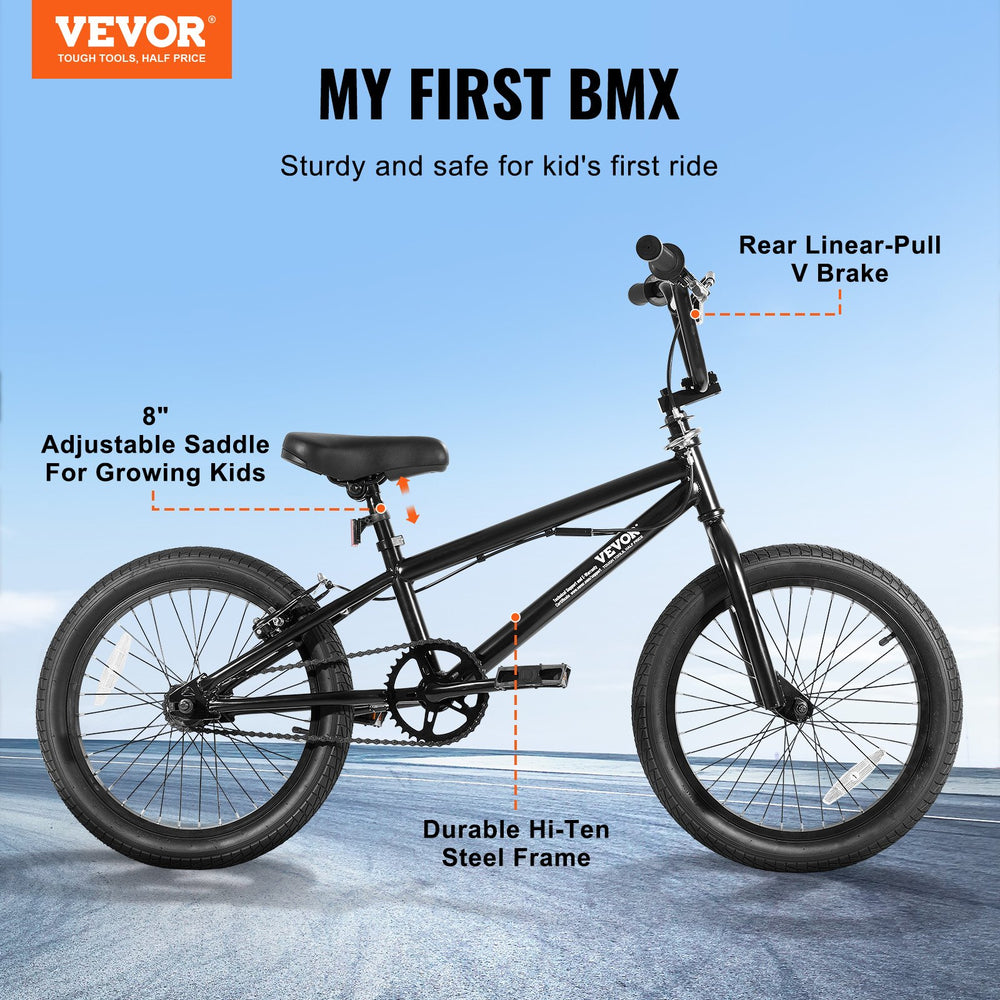 Vevor BMX Bike Freestyle Hi-Ten Steel Frame 18" Tires New