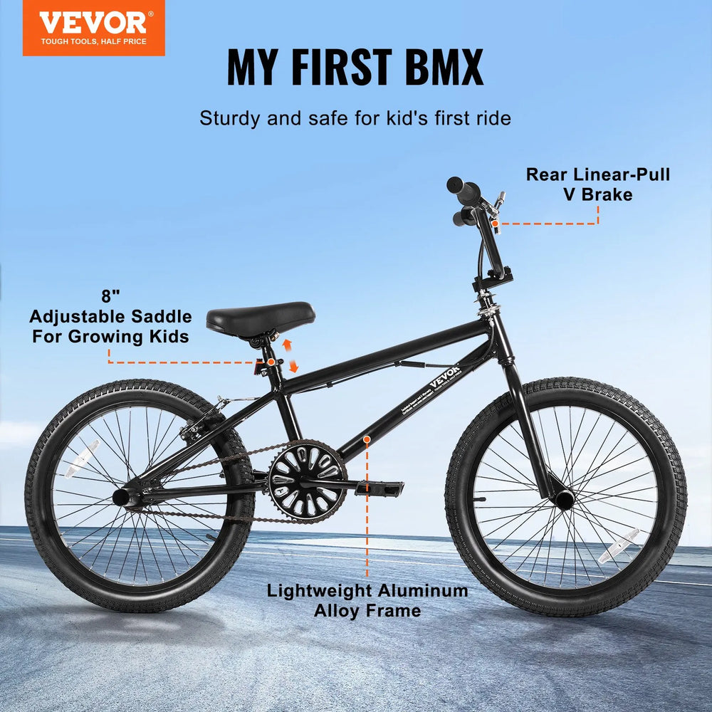 aluminum bmx bicycles Vevor BMX Freestyle Bike 20" Wheels Aluminum Alloy Frame Rear Brake Ne – FactoryPure