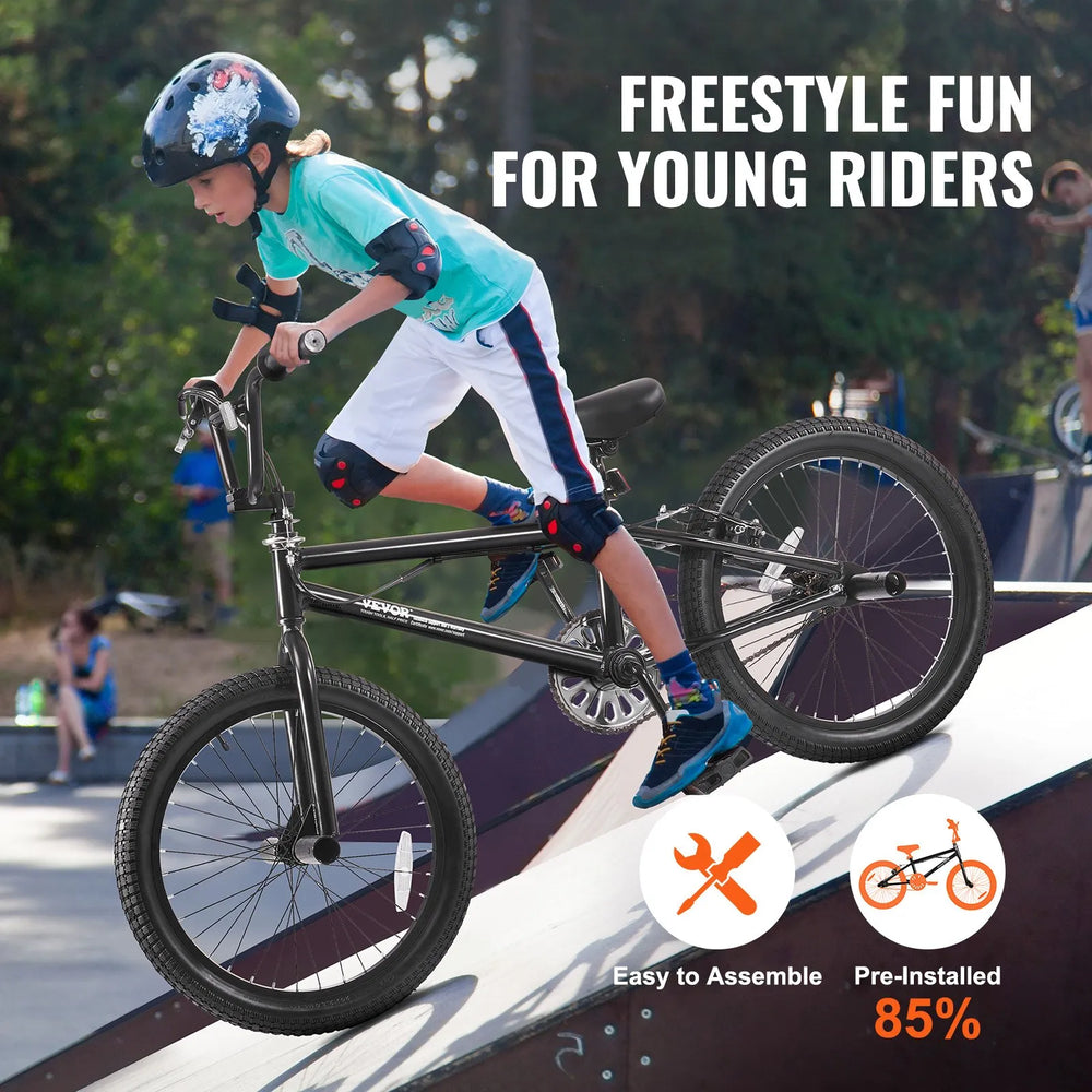 aluminum bmx bicycles Vevor BMX Freestyle Bike 20" Wheels Aluminum Alloy Frame Rear Brake Ne – FactoryPure