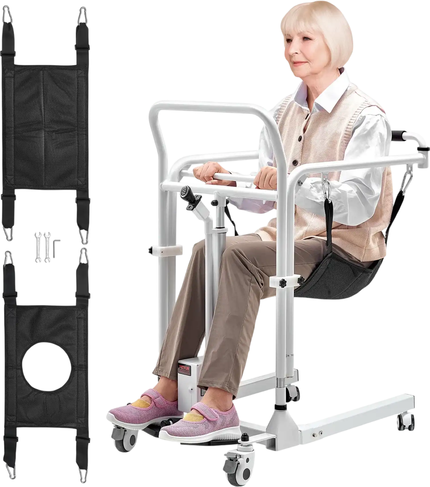 Vevor Electric Patient Lift Transfer Chair Adjustable Height 220 lbs. Capacity New