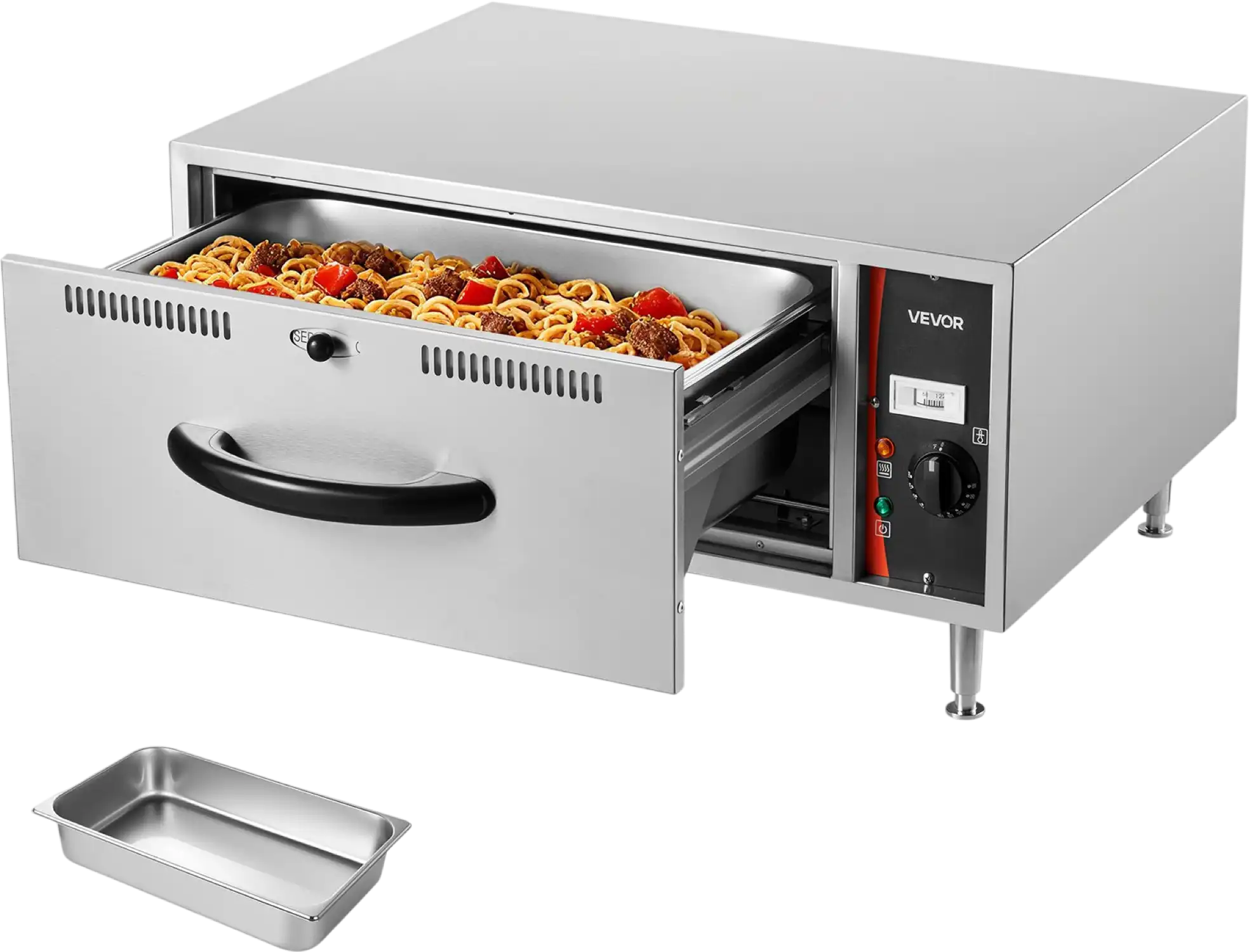 Vevor Electric Drawer Warmer Stainless Steel Freestanding 85-185°F 500W New