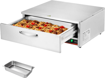 Vevor Drawer Food Warmer Freestanding Cabinet 85-185°F Stainless Steel 450W New
