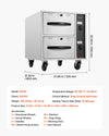 Vevor Electric Food Warmer Two Drawer Full Size Pan Cabinet 85-185°F 1000W New
