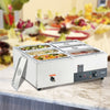 Vevor Electric Commercial Food Warmer Steam Table 6 Pan 8 qt. Countertop Stainless Steel Silver 1200W New