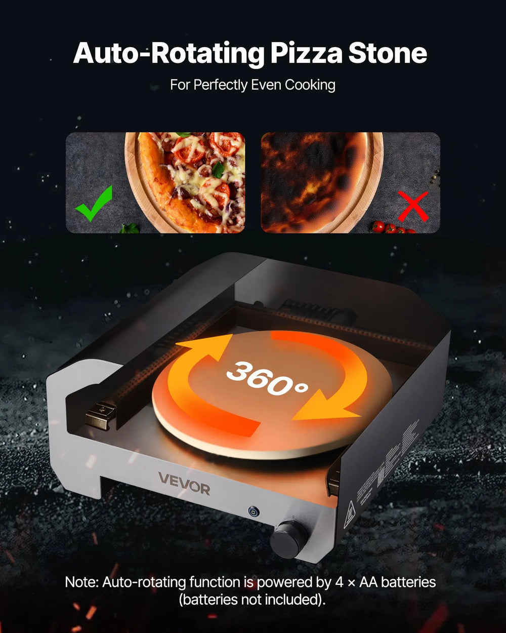 Vevor Pizza Oven 16" Outdoor Propane Gas with Electric Rotation New