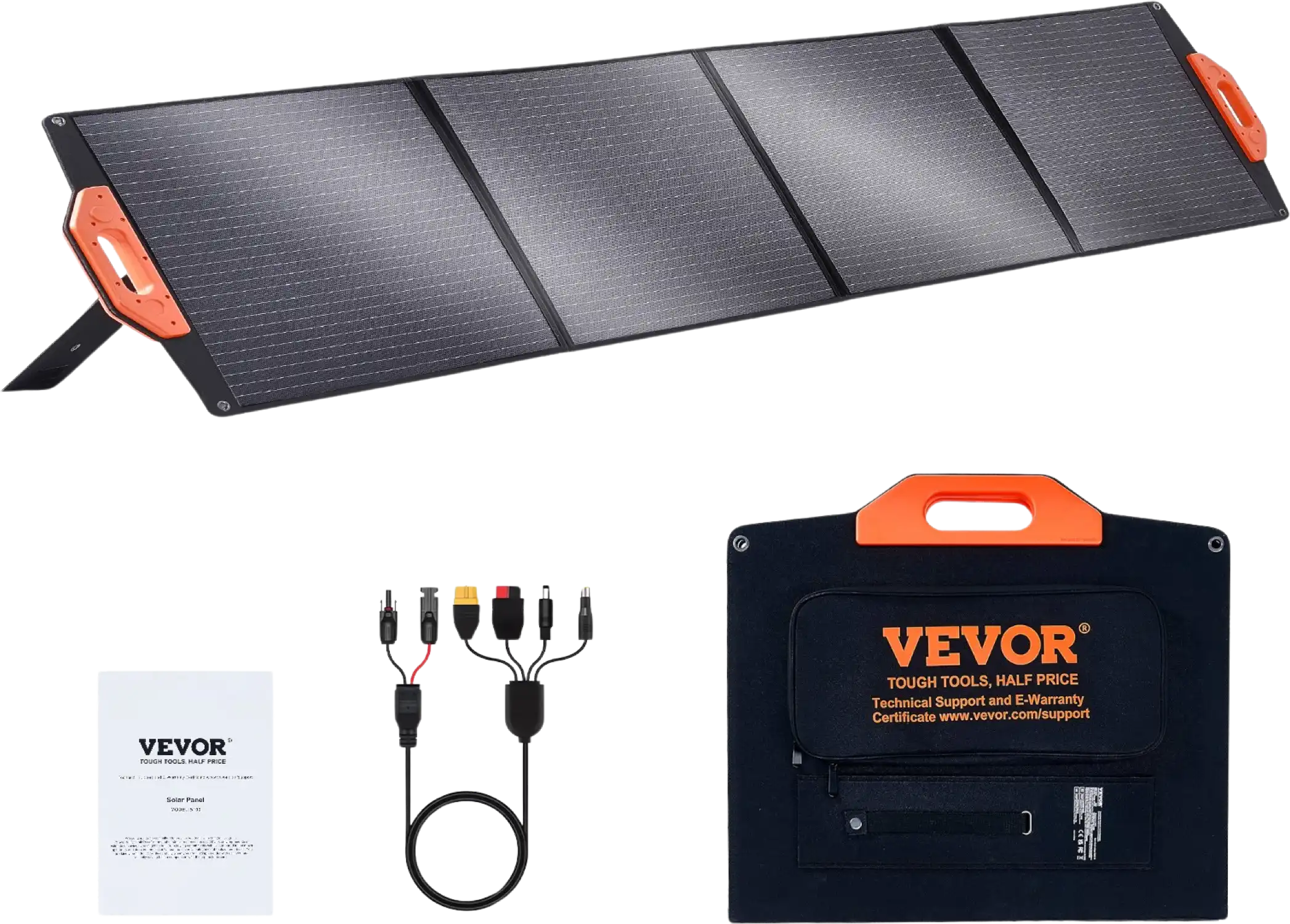 Vevor Portable Solar Panel 200W Monocrystalline Foldable ETFE Solar Charger Kit New