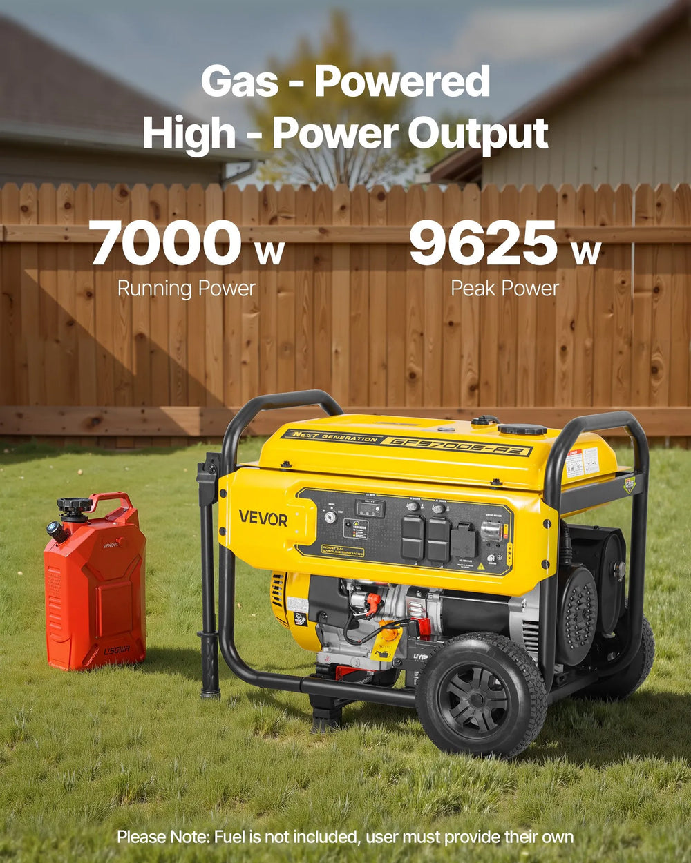 Vevor 7000W/9625W Generator Gasoline 30A 120V/240V with Electric Start CO Sensor New