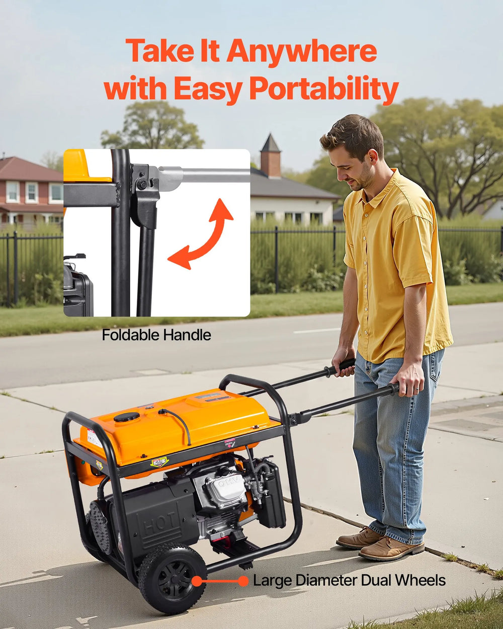 Vevor 9000W/13500W Generator Dual Fuel Gas Liquid Propane 50A Electric Start CO Sensor New