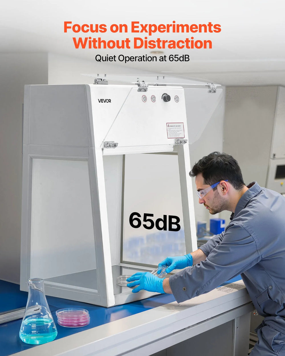 Vevor Laminar Flow Hood Portable Clean Room with HEPA-14 and G1 Pre-Filter New