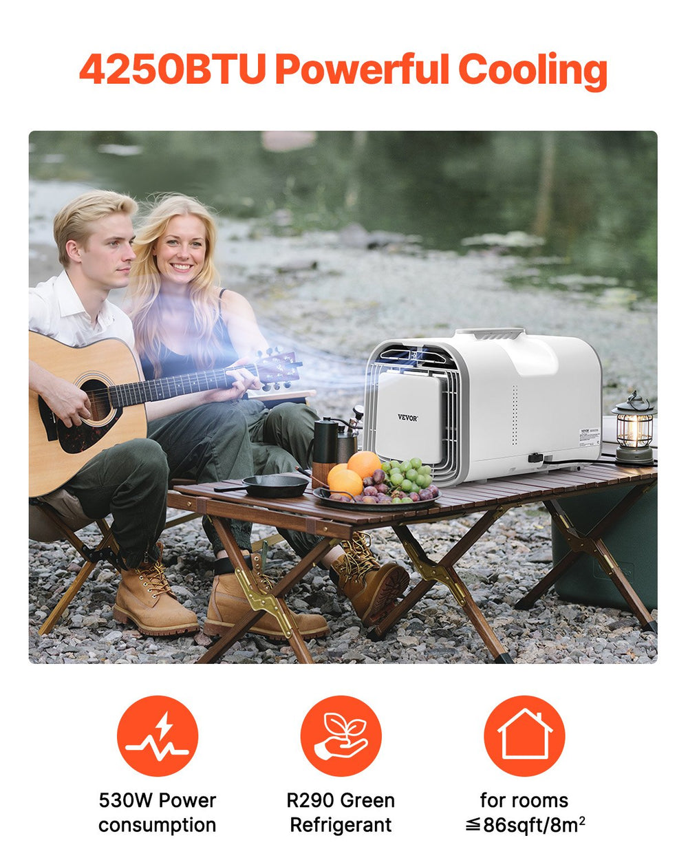 Vevor Portable Air Conditioner 4250 BTU Tent AC for Camping RV Home New