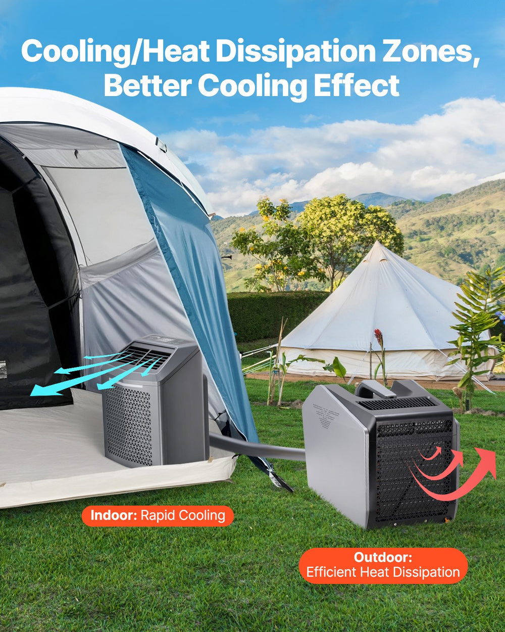 aircon tent Vevor Portable Air Conditioner 5000 BTU Tent AC for Camping RV Home Ne – FactoryPure