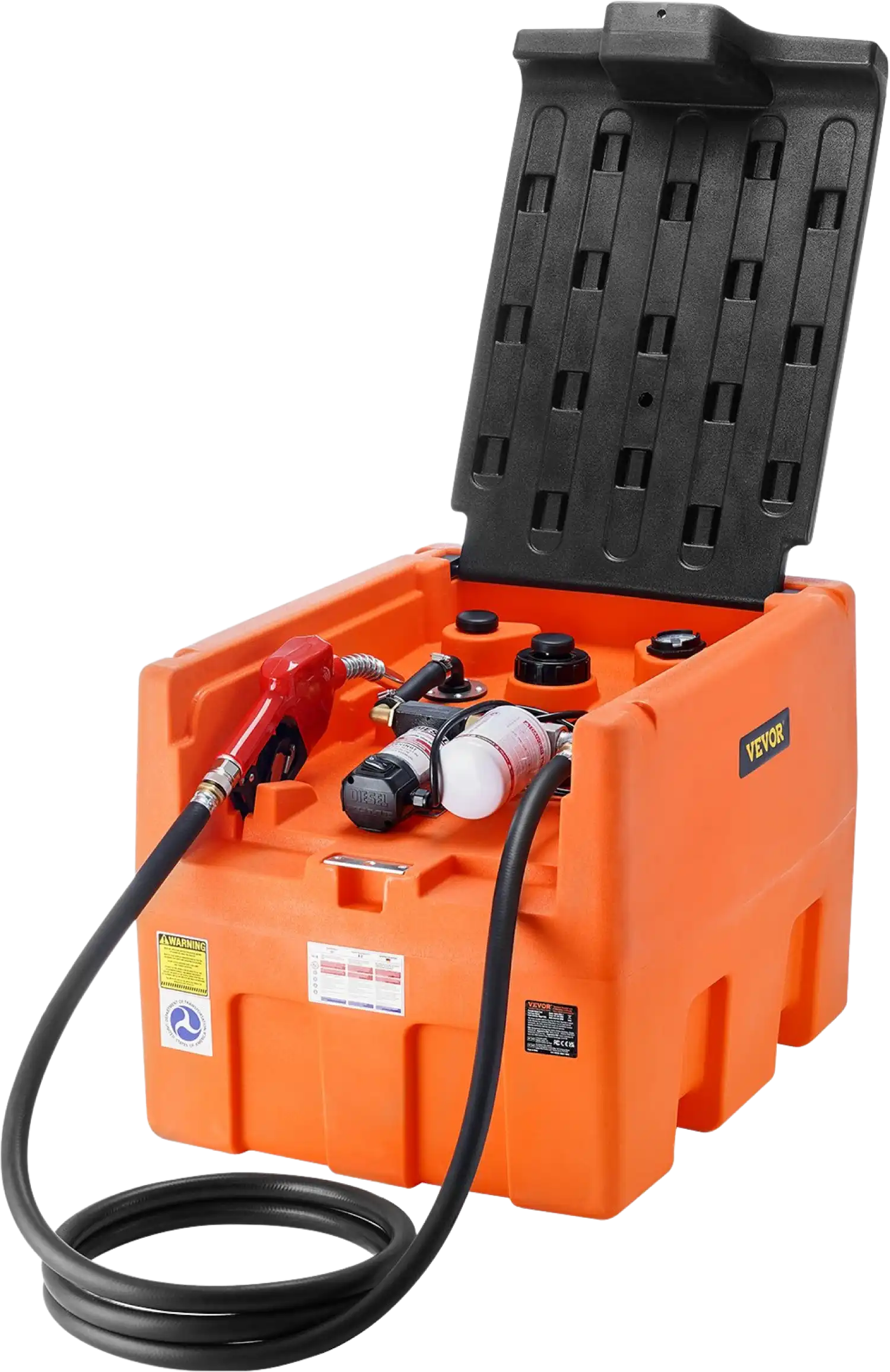 Vevor Diesel Fuel Tank Portable 48 Gallon 10.6 GPM with 12V Electric Transfer Pump New