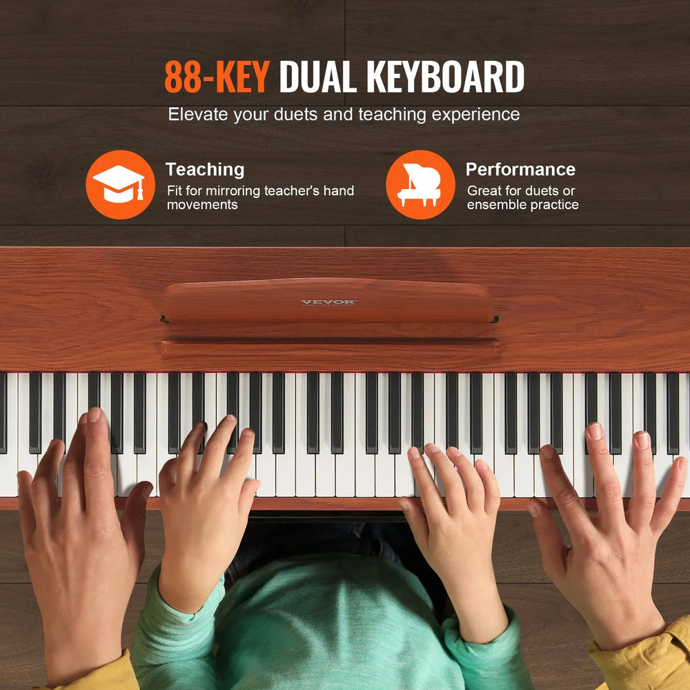 Vevor Digital Piano 88 Key Fully Weighted Dual Keyboard 3 Pedals with 4-Leg Stand New
