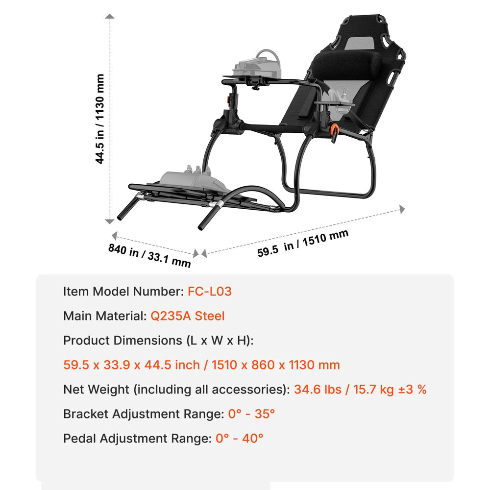 Vevor Racing Wheel Stand Foldable for Logitech G923/G920/G29 New