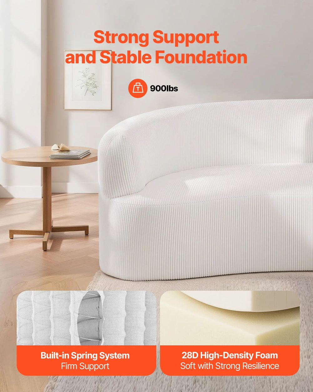 Vevor Sectional Sofa Modern Cloud Plush 112" Curved Modular with Pillows New