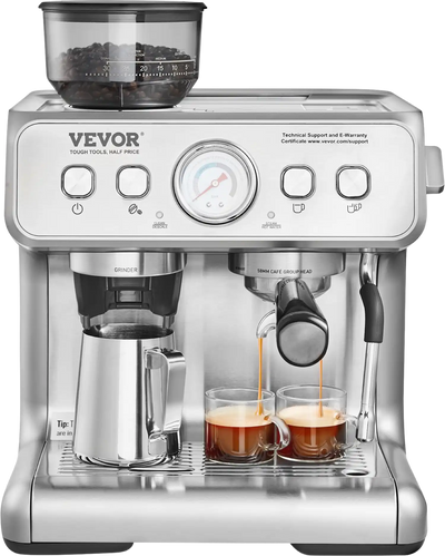 Vevor Espresso Machine 15 Bar Coffee Maker with Grinder & Milk Frother Steam Wand New