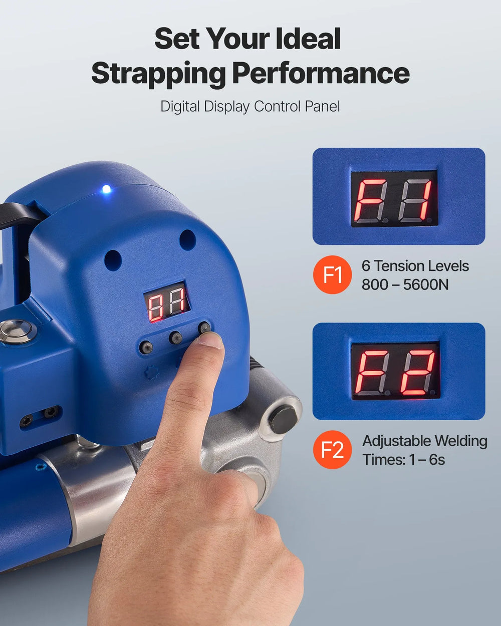 Vevor Electric Strapping Machine with Digital Display for 10-19mm PET Straps New